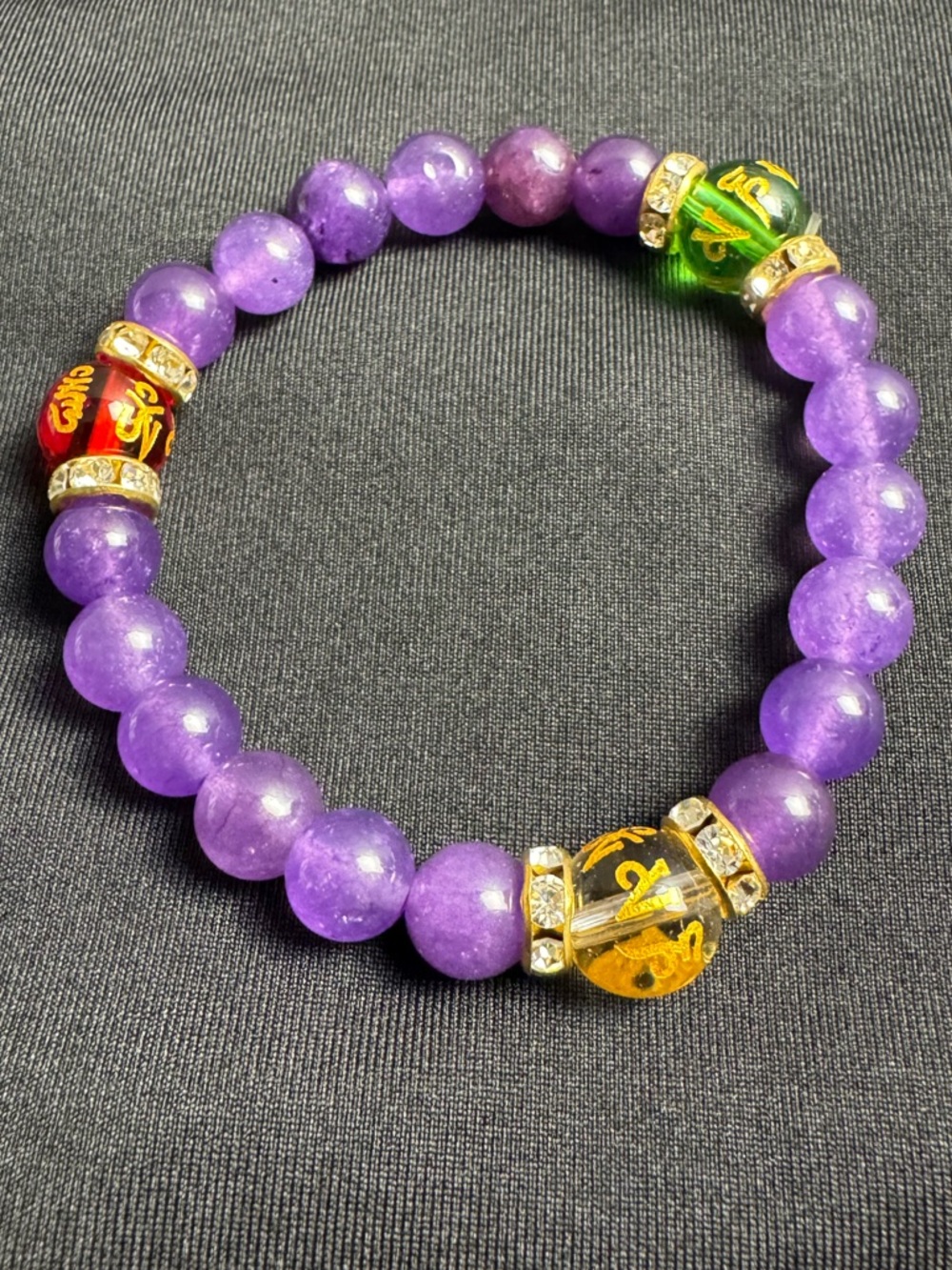 Stretch Beaded Bracelet Charm for promoting calmness, clarity, and protection.